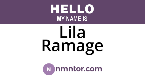 Lila Ramage