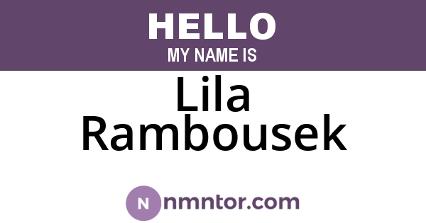 Lila Rambousek