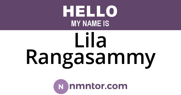 Lila Rangasammy