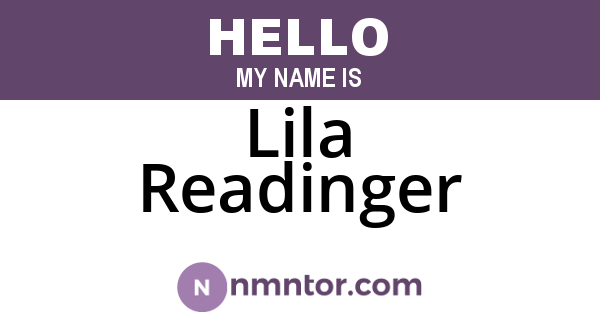 Lila Readinger