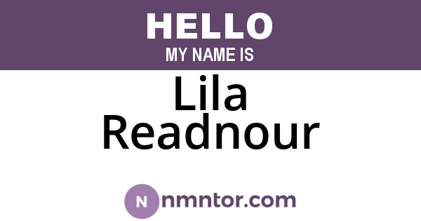 Lila Readnour