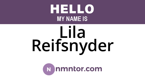 Lila Reifsnyder