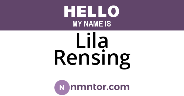 Lila Rensing