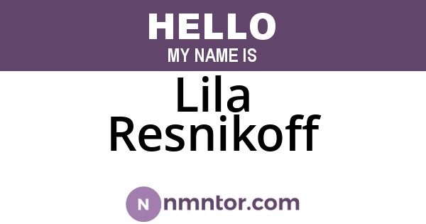 Lila Resnikoff