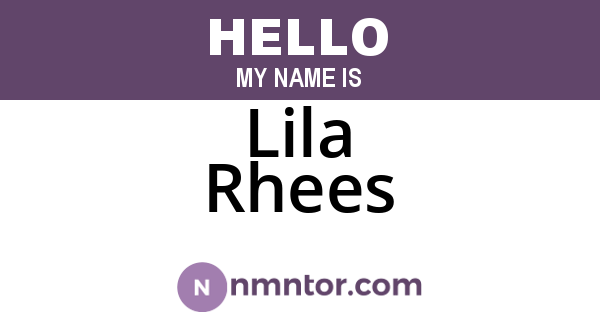 Lila Rhees