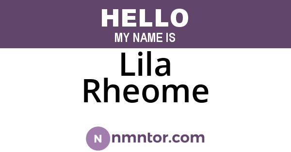Lila Rheome
