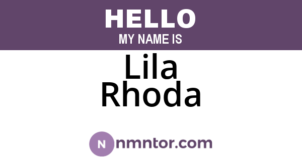 Lila Rhoda