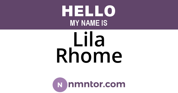 Lila Rhome