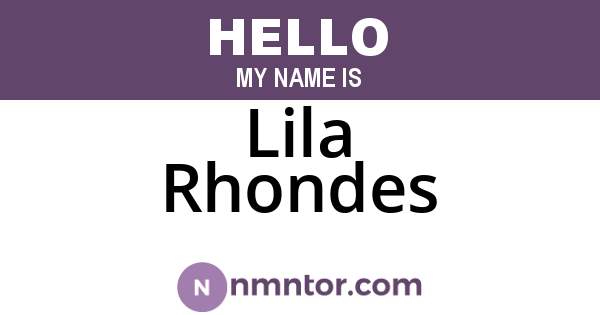 Lila Rhondes