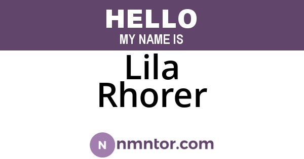 Lila Rhorer