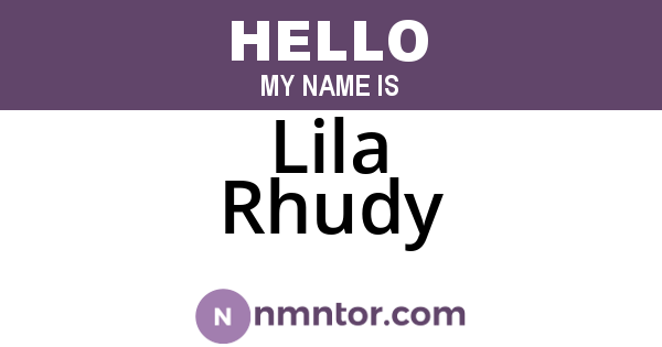 Lila Rhudy