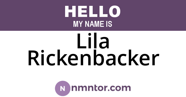 Lila Rickenbacker