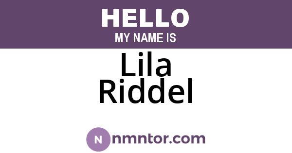 Lila Riddel