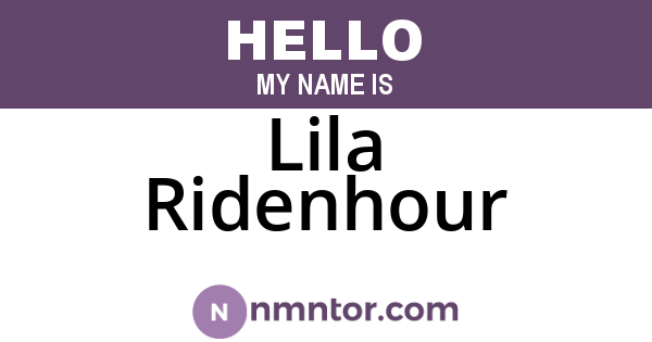 Lila Ridenhour