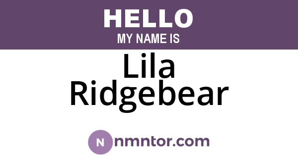 Lila Ridgebear