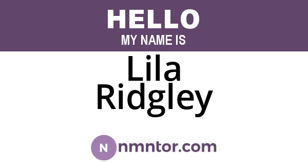 Lila Ridgley