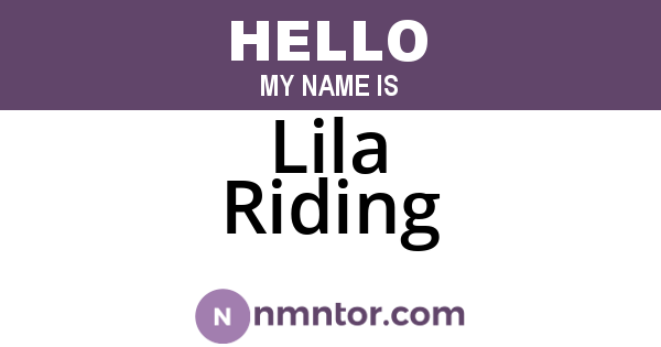 Lila Riding