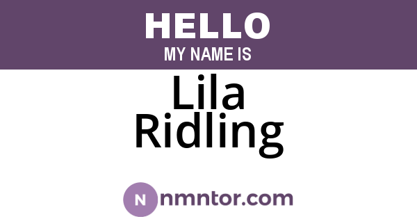 Lila Ridling