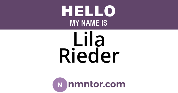Lila Rieder