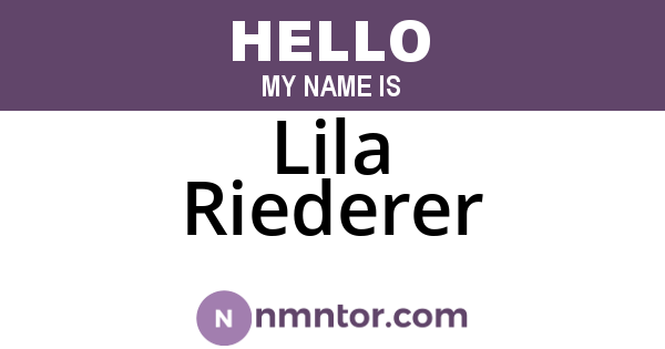 Lila Riederer