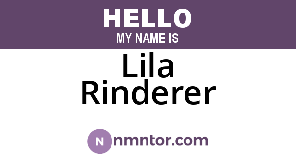 Lila Rinderer