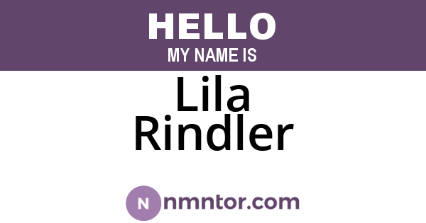 Lila Rindler