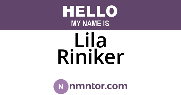Lila Riniker
