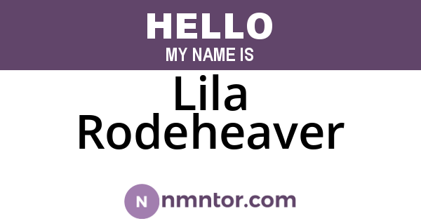 Lila Rodeheaver