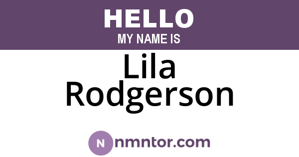 Lila Rodgerson