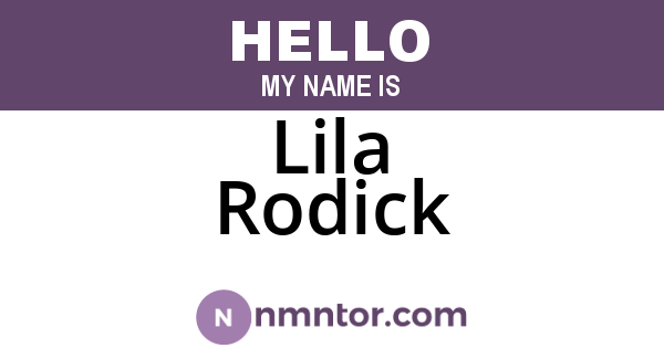 Lila Rodick
