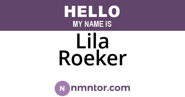 Lila Roeker