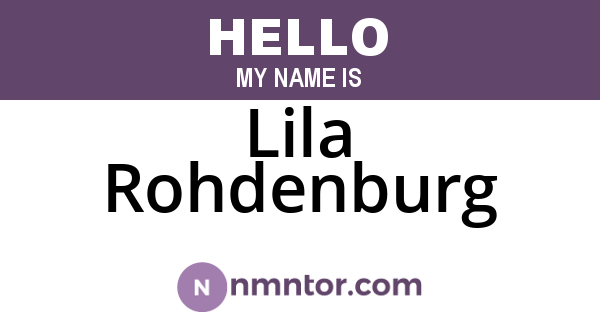 Lila Rohdenburg