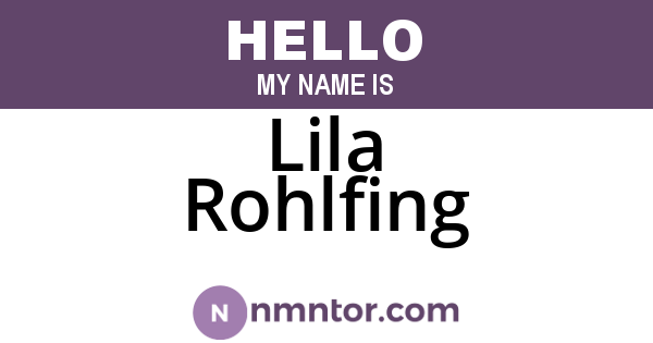 Lila Rohlfing