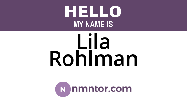 Lila Rohlman