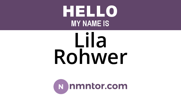 Lila Rohwer
