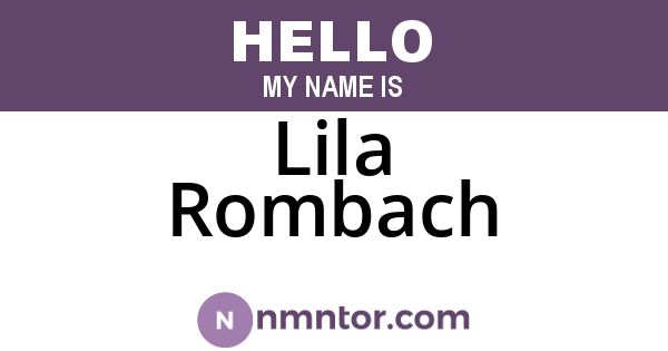 Lila Rombach