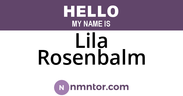 Lila Rosenbalm