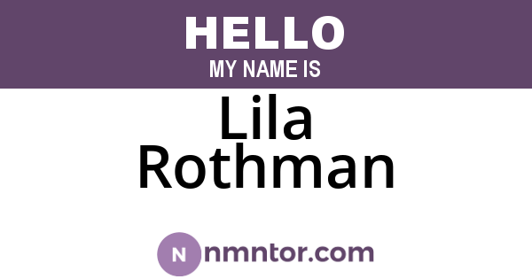 Lila Rothman
