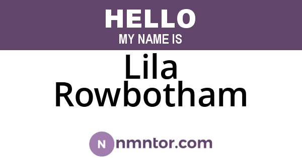 Lila Rowbotham