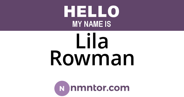 Lila Rowman