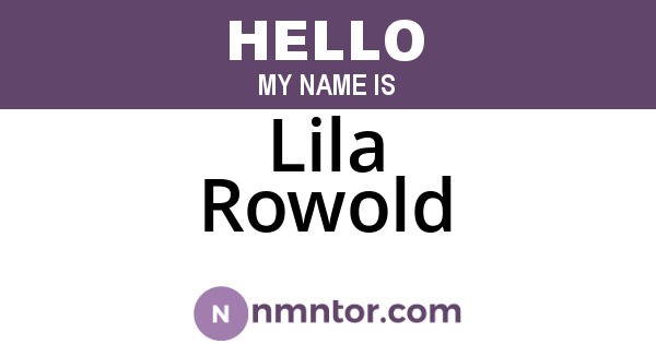 Lila Rowold