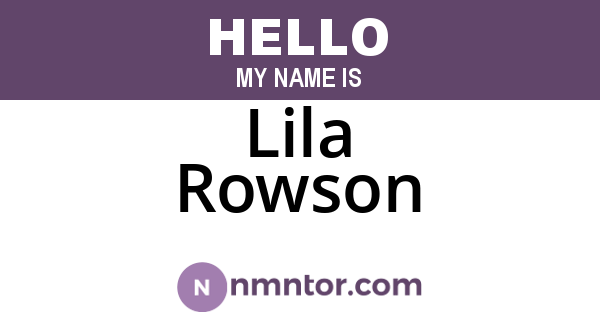 Lila Rowson