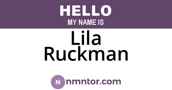 Lila Ruckman
