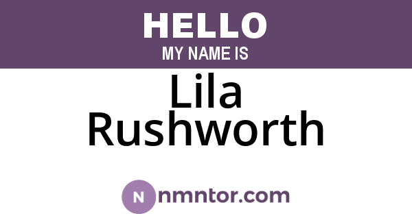 Lila Rushworth