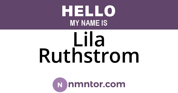 Lila Ruthstrom