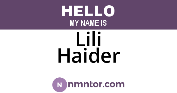 Lili Haider