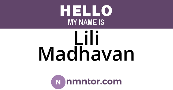 Lili Madhavan