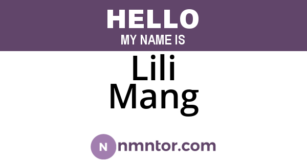 Lili Mang