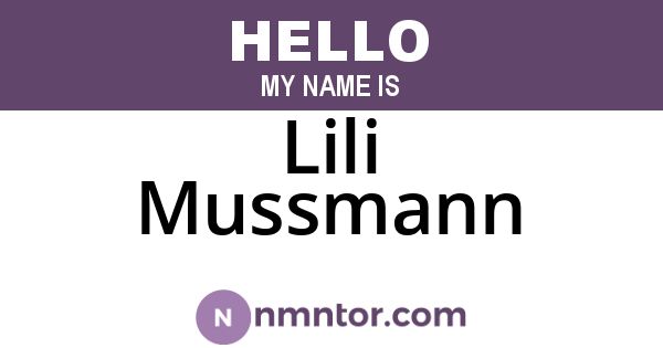 Lili Mussmann