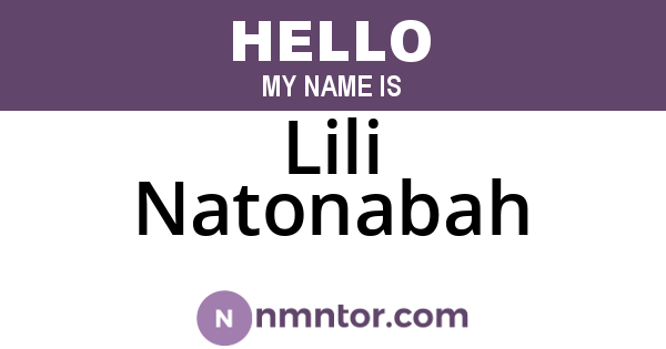 Lili Natonabah